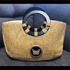 Braciano Straw Butterfly Purse